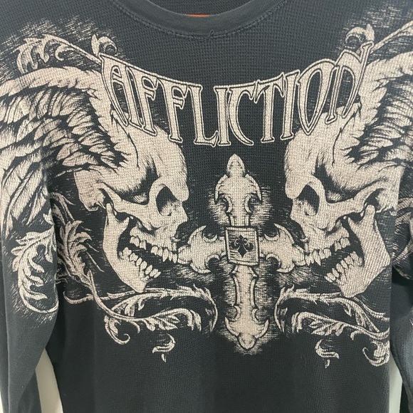 Affliction Men's Winged Up Long Sleeve Thermal large - Picture 11 of 12